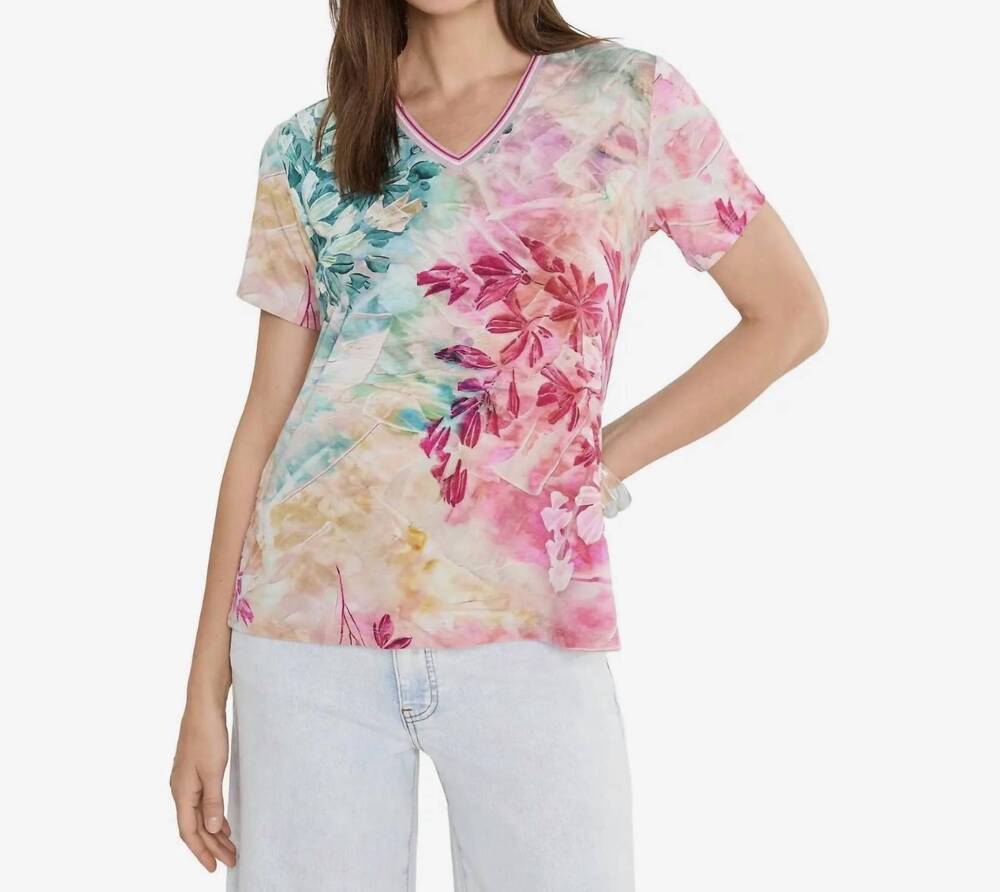 NEW JOHNNY WAS janie favorite short sleeve swing tee in thousand petals